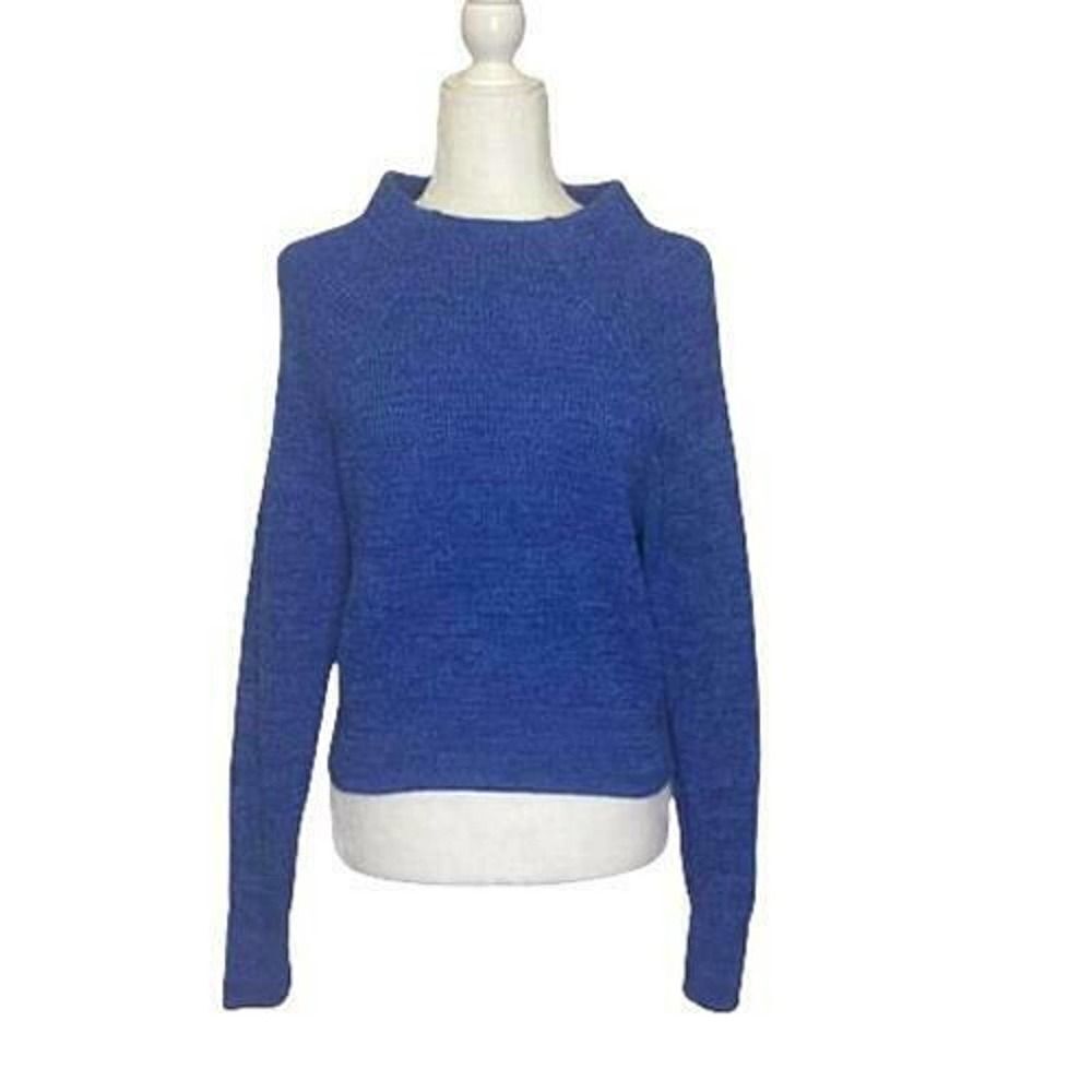 FREE people‎ high neck blue knit sweater size XS